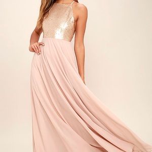 Matte gold sequin dress